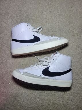 Nike Blazer Mid White with Black Swoosh